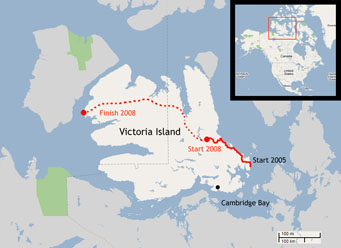 Potential route for 2008 expedition - unconfirmed
